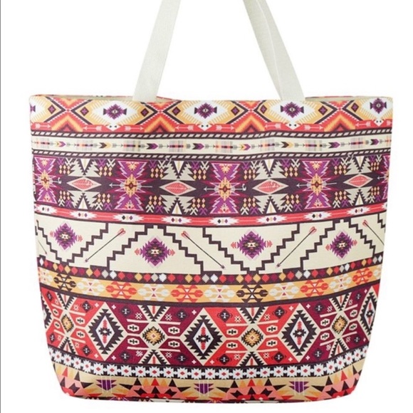 New! Sale 🎉 Aztec Print Handemade Canvas Heavy Duty Bag Tote - Picture 4 of 6